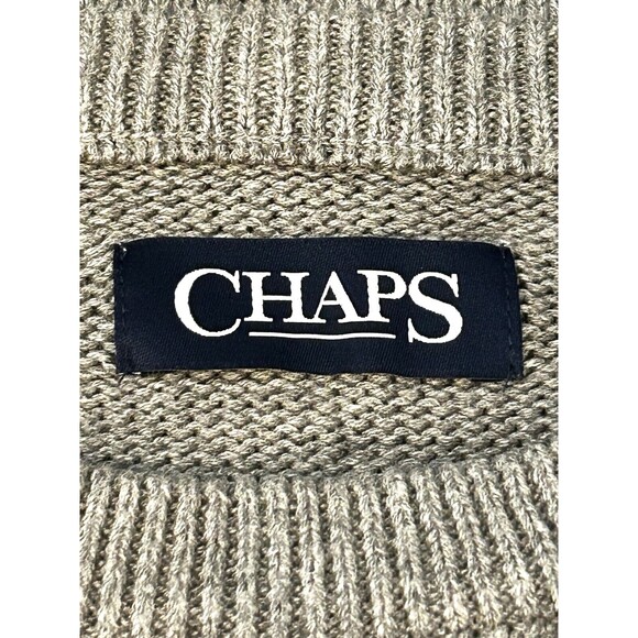 Mens Chaps Blue Gray Striped Sweater Pullover Crew Neck Classic Preppy Rugby XL - Picture 8 of 11